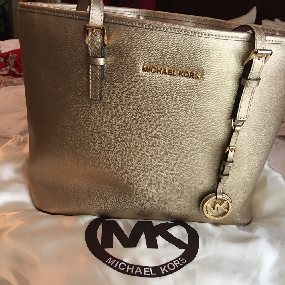 Michael Kors Gold Leather Tote